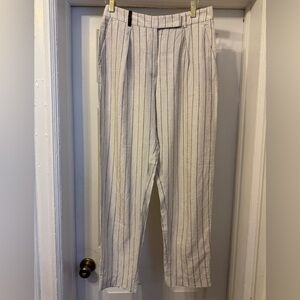 Peserico Linen Tailored Striped Trousers